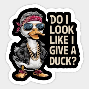 A hilarious and vibrant vintage-inspired illustration of an adorable a fashionable hipster duck. (3) Sticker